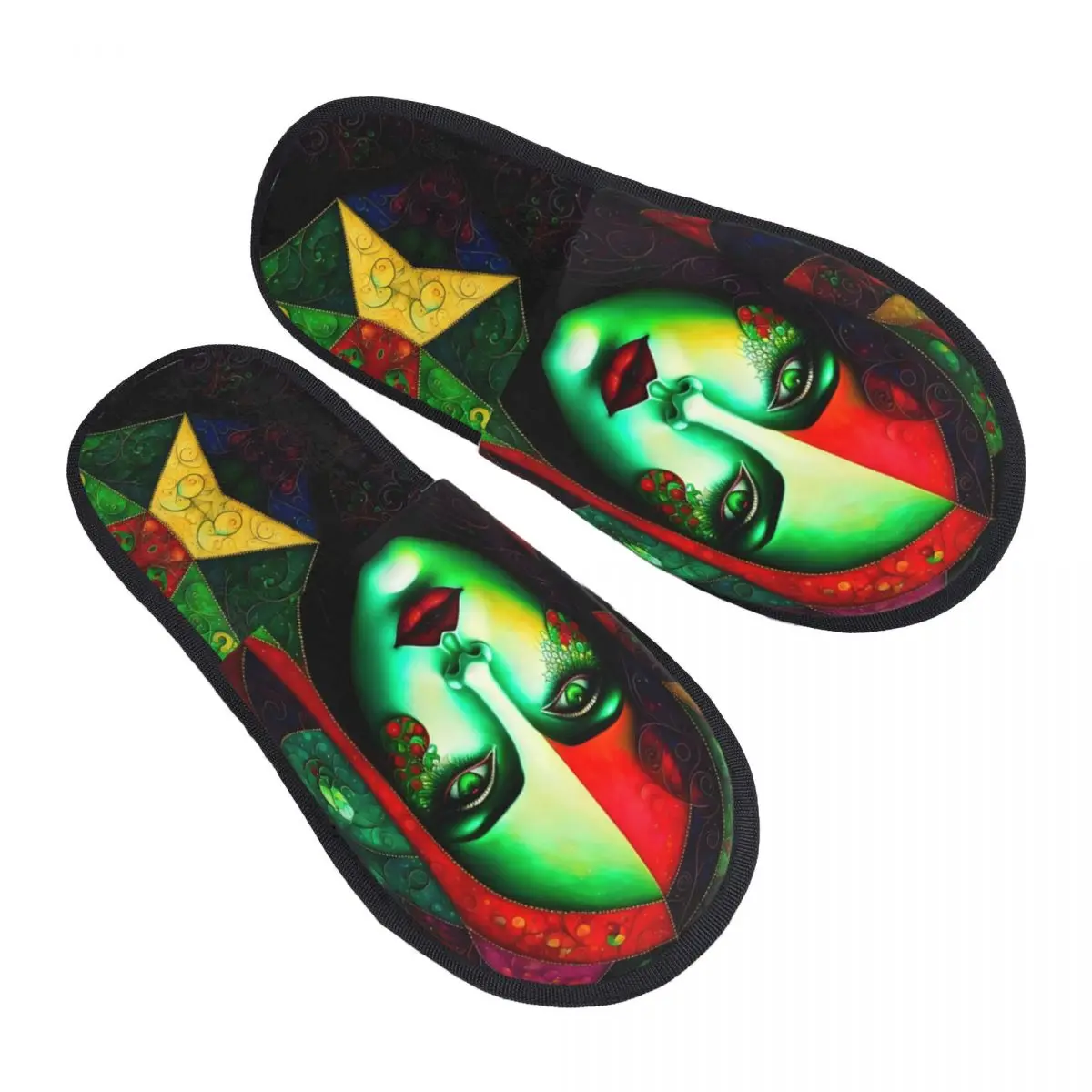 Custom African Girl Black Women House Slippers Women Cozy Memory Foam Slip On Bedroom Slipper Shoes