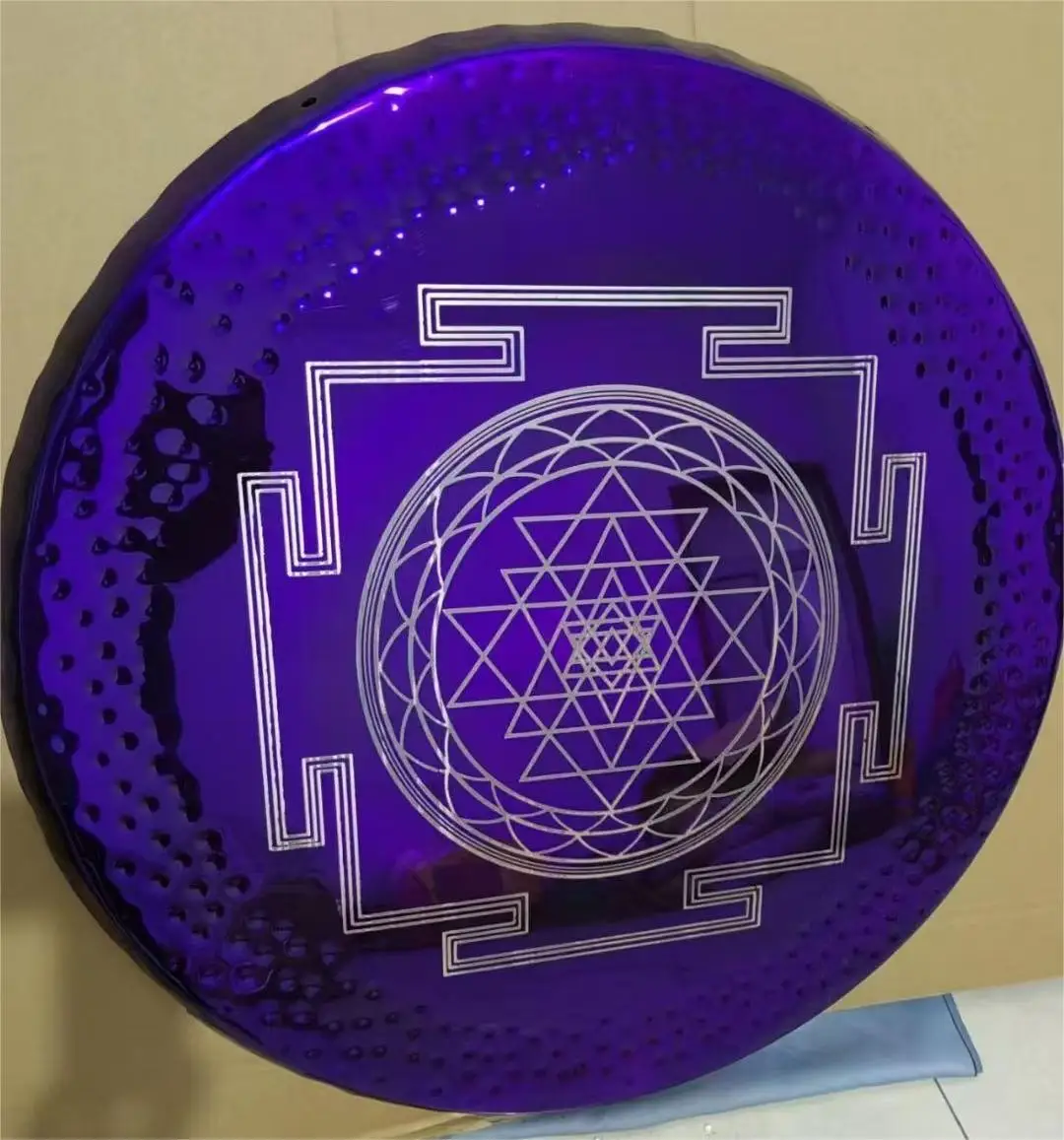 Sound Healing Gongs-Nickel Alloy Gong Purple Sri Yantra Chau Gong 18