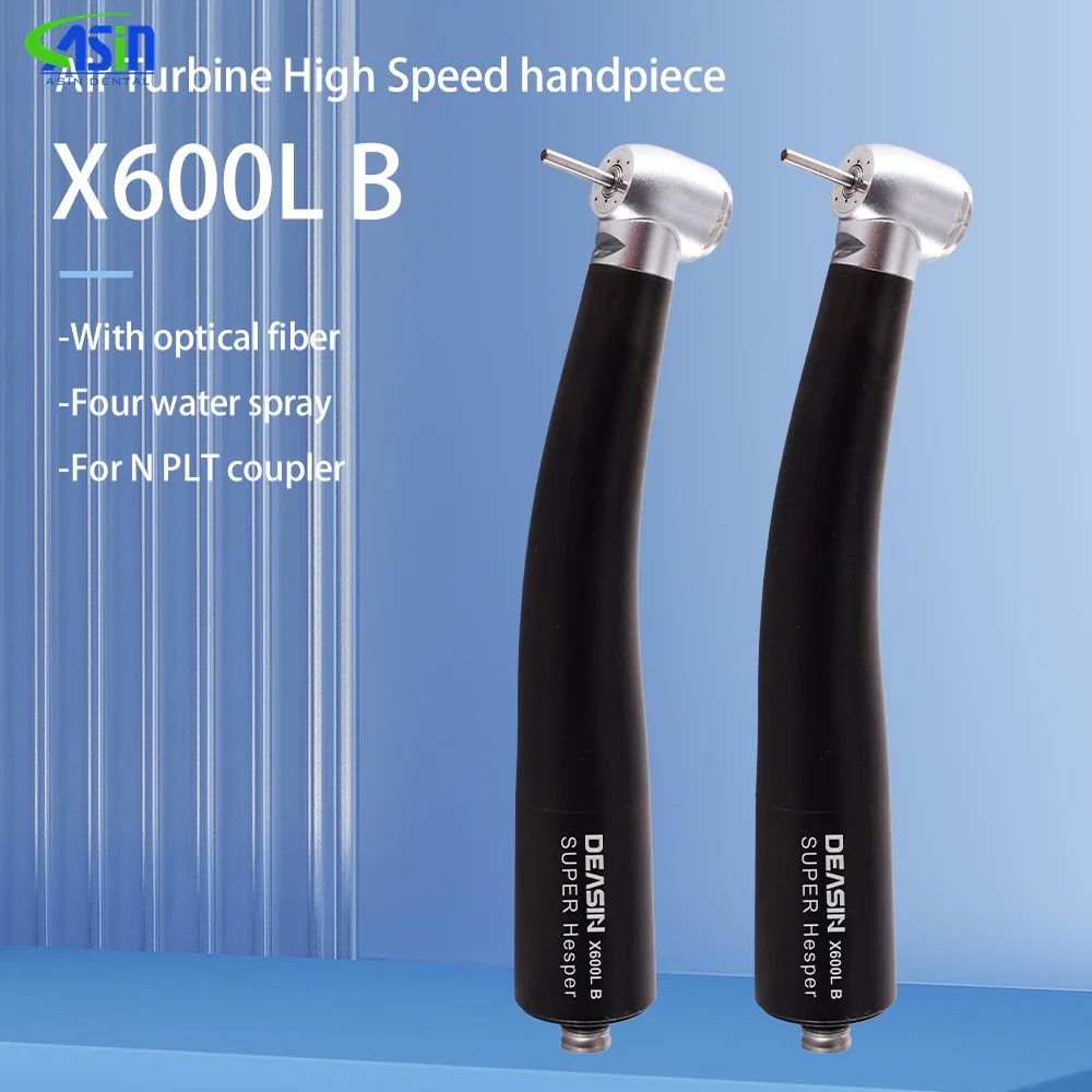 Dental Fiber Optic High speed Handpiece X600L B Air Turbine Ceramic Bearing Dentist Tool with N PLT 6 Hole coupler DEASIN