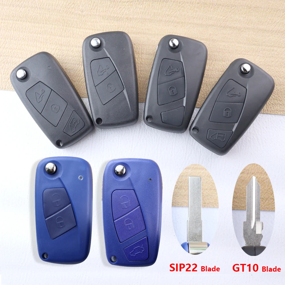 Car Key Fob Case Shell Housing for Fiat 500 Punto Stilo Ducato Panda Doblo Bravo for Iveco NAveco Daily 2008 SIP22/GT10 Blade