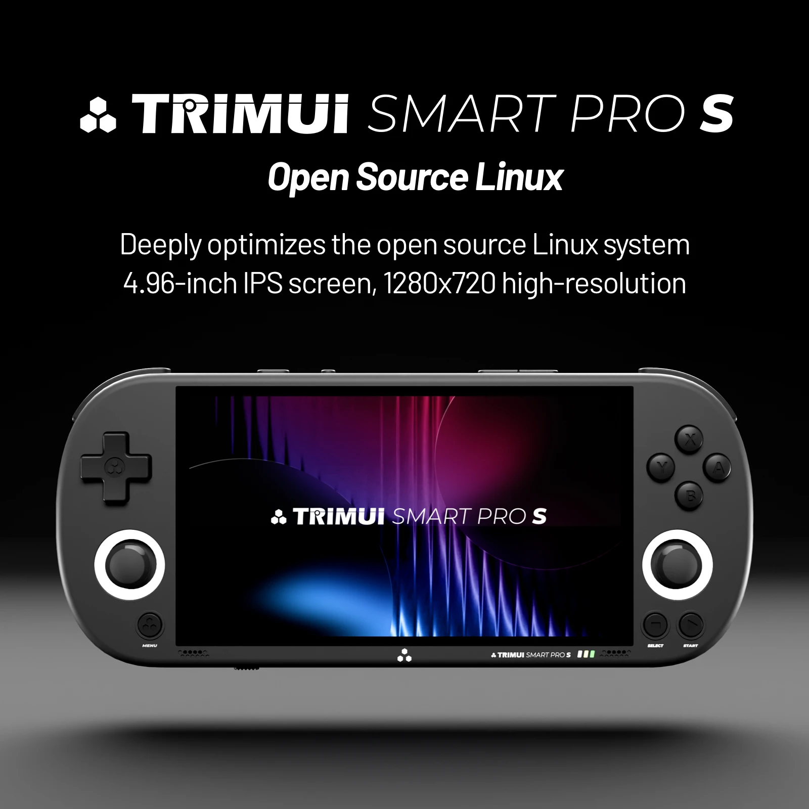 Trimui Smart Pro S وحدة تحكم ألعاب محمولة IPS شاشة نظام لينكس عصا التحكم RGB 4.96 بوصة الإضاءة Smartpros ريترو الألعاب هدية