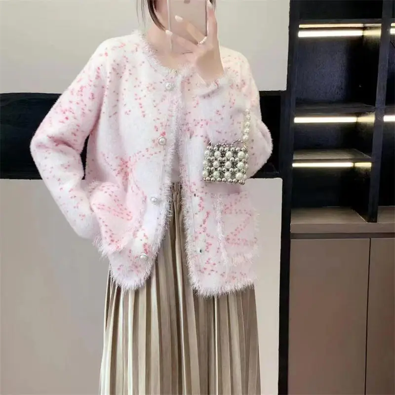 Fashionable Outerwear For Women Spring And Autumn Imitation Mink Velvet Coat Versatile Cardigan Loose Tassels Short Jacket Z951