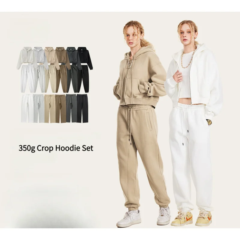 

WESTSHAN EU US Size Autumn Trendy Brand Zipper Sweatshirt Jacket Unisex Trendy Student Casual Hot Girl Set for Women