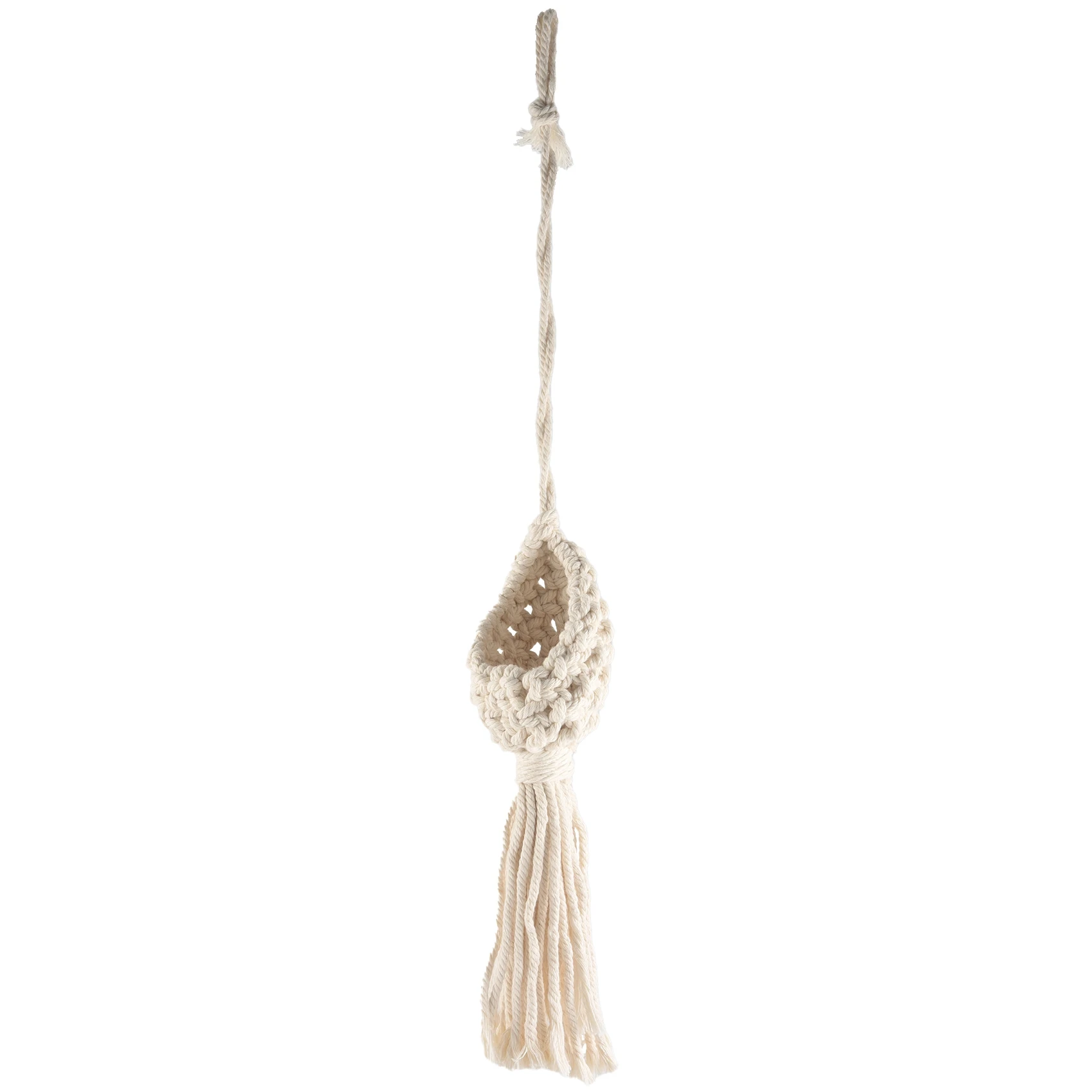 B-est Boho Macrame Air Plant Hanger Tillandsia Hanging Basket Rope Holder Flower Home Decor (13CM)