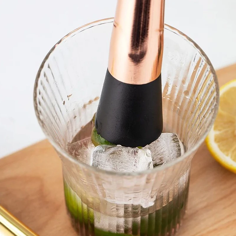Cocktail Muddler and Mixing Spoon, Stainless Steel Cocktail Muddler Home Bar Bartender Tool 2PCS Barware Set