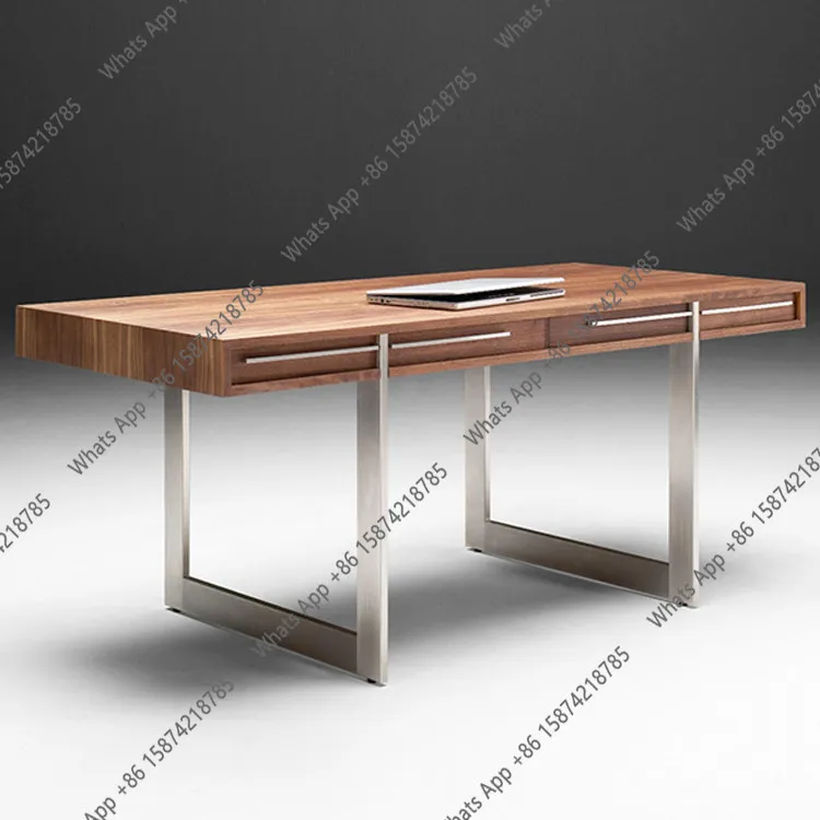 Italian minimalist desk black walnut bedroom simple modern study solid wood simple desk home customization