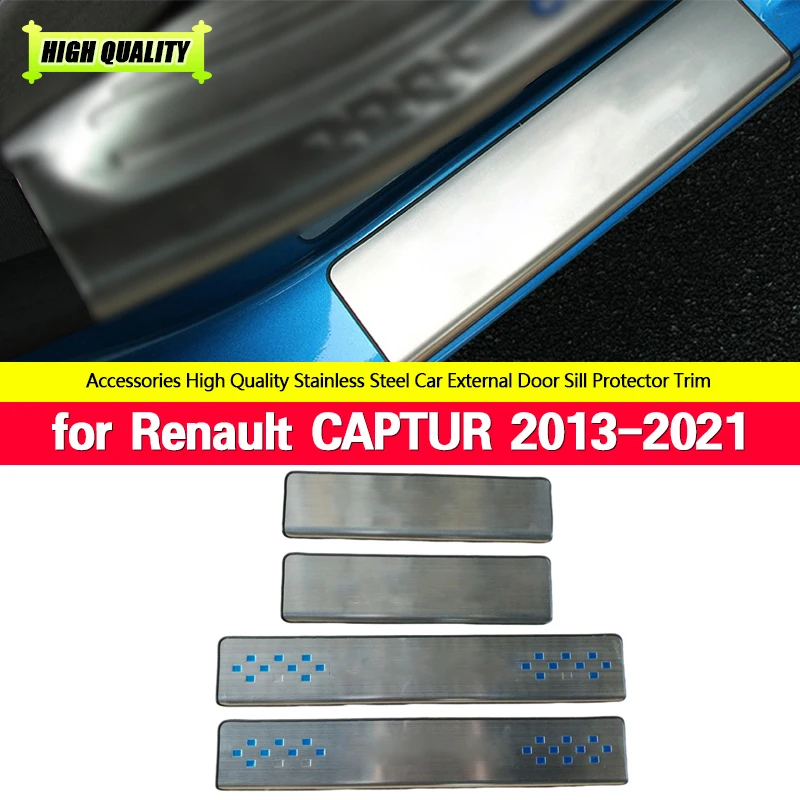 

Door Sill Scuff Plate Trim Threshold Pedal Entry Guard Stickers Car Accessories for Renault CAPTUR KAPTUR 2013 2014 2015-2021