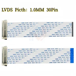 2Pcs/lot LVDS computer display screen cable pitch 1.0MM 30PIN forward and reverse FIX LCD screen soft cable 25/30CM