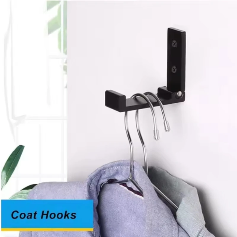 1/2Pcs Wall Hooks for Hanging Coat Towel Hook, Hardware Heavy Duty Aluminum Alloy Holder No Rust Wall Mounted with Screws