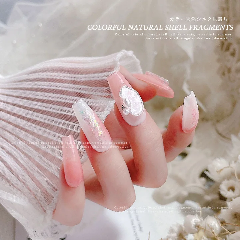 Shell Mica Pieces Nail Decoration Natural Colorful Irregular Aurora Ultra-thin Shell Sequin DIY Manicure Accessories