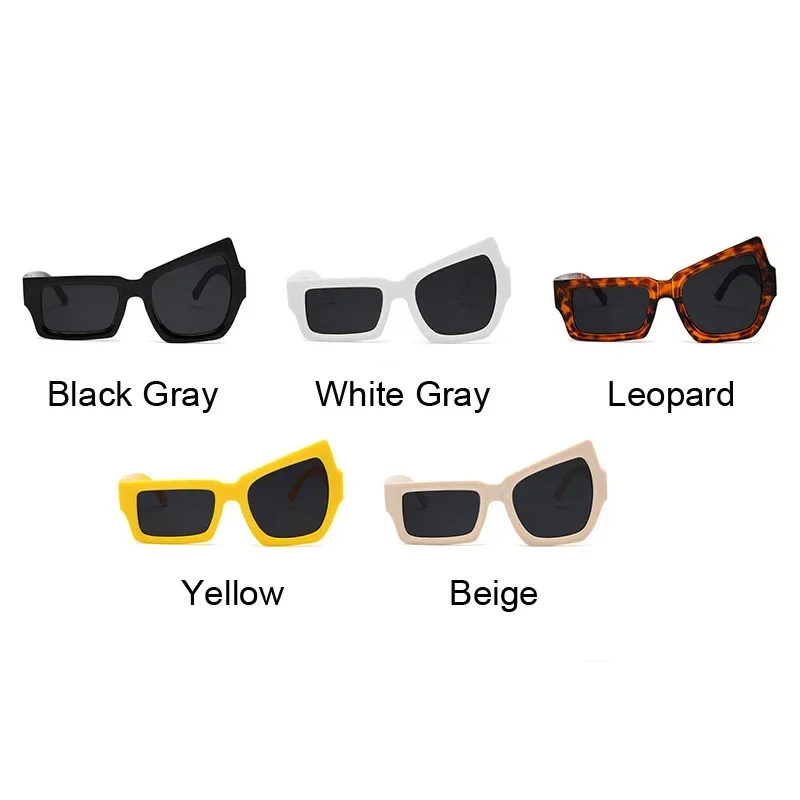 Men Designer Personality Sunglasses Funny Fashion Irregular Sunglasses Travel Vacation Sun Glasses Male Black White Mirror image 6