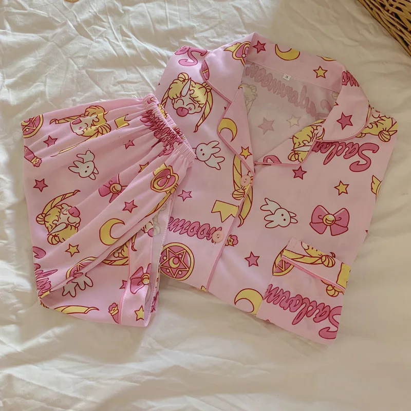 Anime Kawaii Cute Sailor Moon Pajamas Short Sleeved Shorts Loose Comfortable Leisure Sweet Cute Girl Birthday Gift For Children