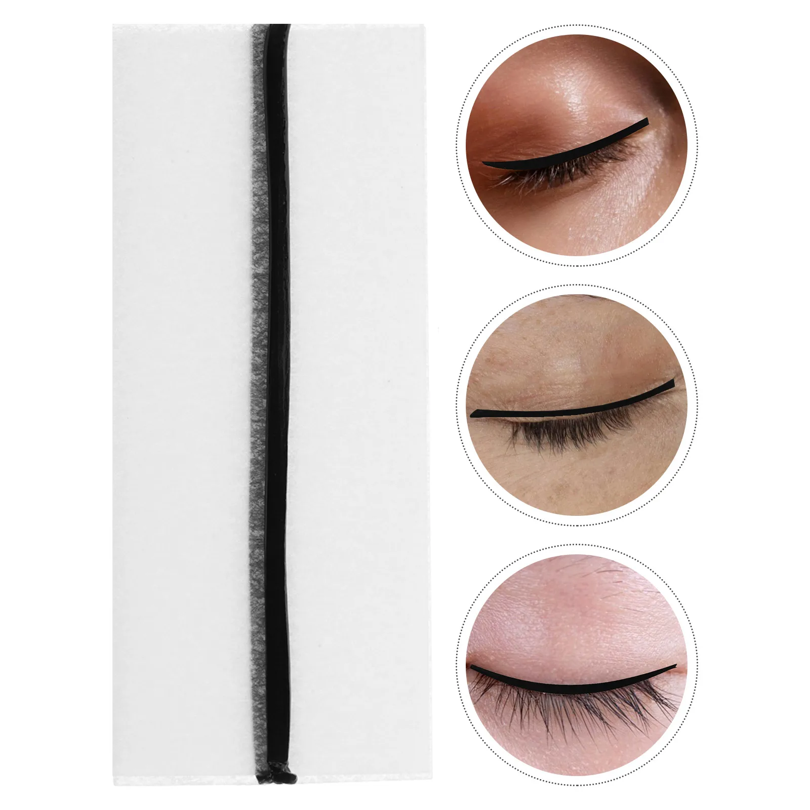 40 個のソフト自己粘着まつげストリップ、ライナー付き、自然な見た目の目元のための 5D 効果、混乱しない接着剤なし