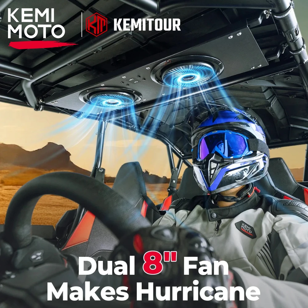 

Прочный вентилятор на крыше UTV 8 дюймов 12 В с купольной подсветкой Подходит для крыш 41,5–57 дюймов, совместимый с Polaris RZR 2024+ для Can-Am Defender