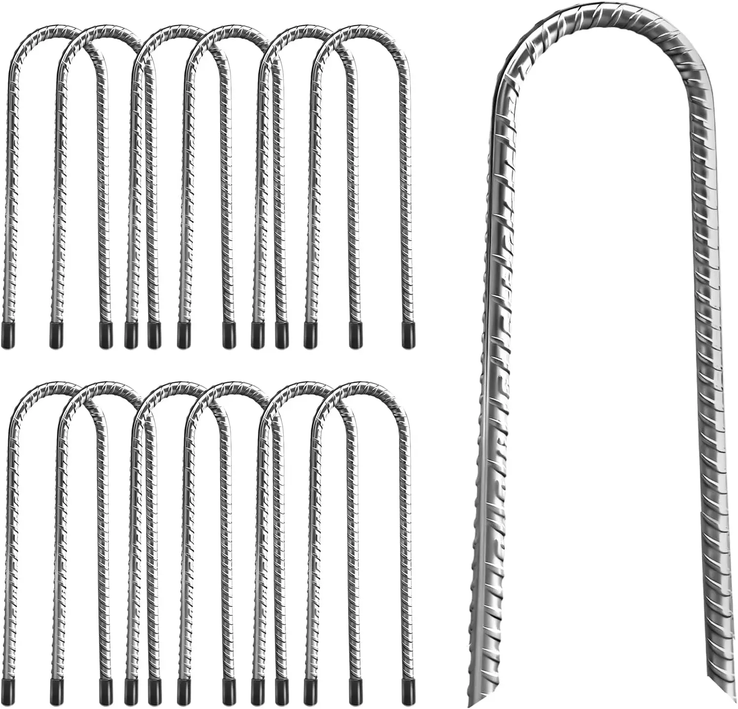 

Набор из 12 прочных колышков для палаток 8 дюймов, U-образные, из оцинкованной стали, для кемпинга, патио, сада, навесов