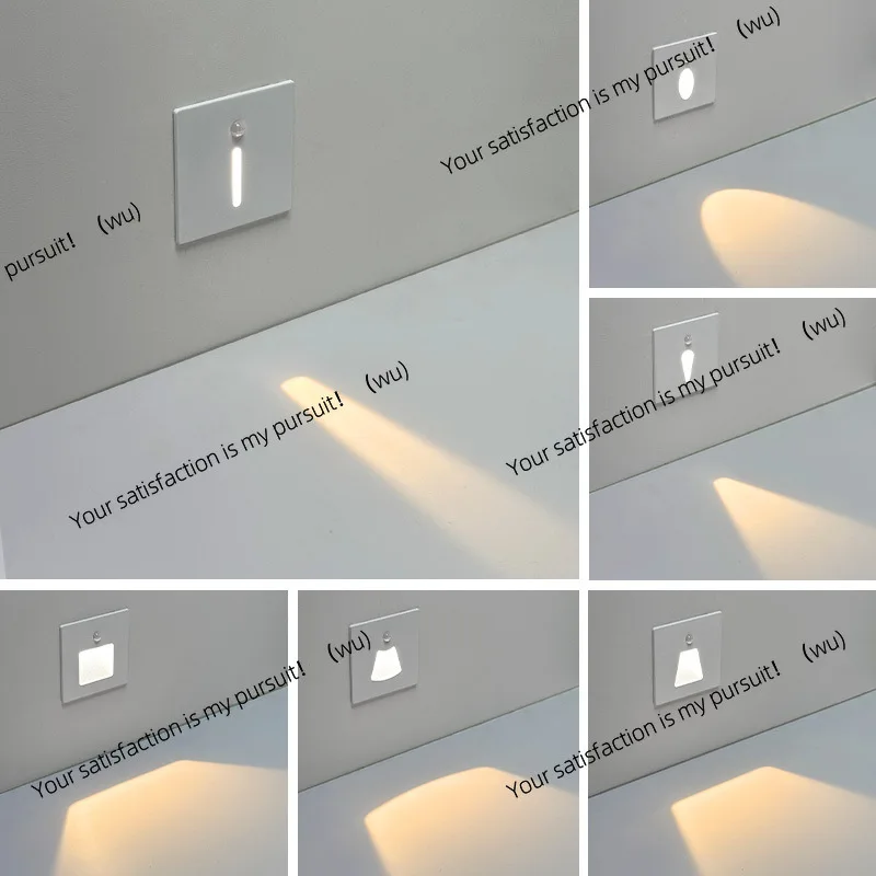 Ultra-thin 86 type embedded magnetic foot sensor light staircase step LED corner intelligent human body 1 watt night light