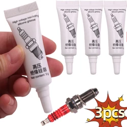 3pcs Car Spark Plug Insulating Grease High Voltage Insulating Ignition Coil Silicone Grease Temperature Corrosion Resistance