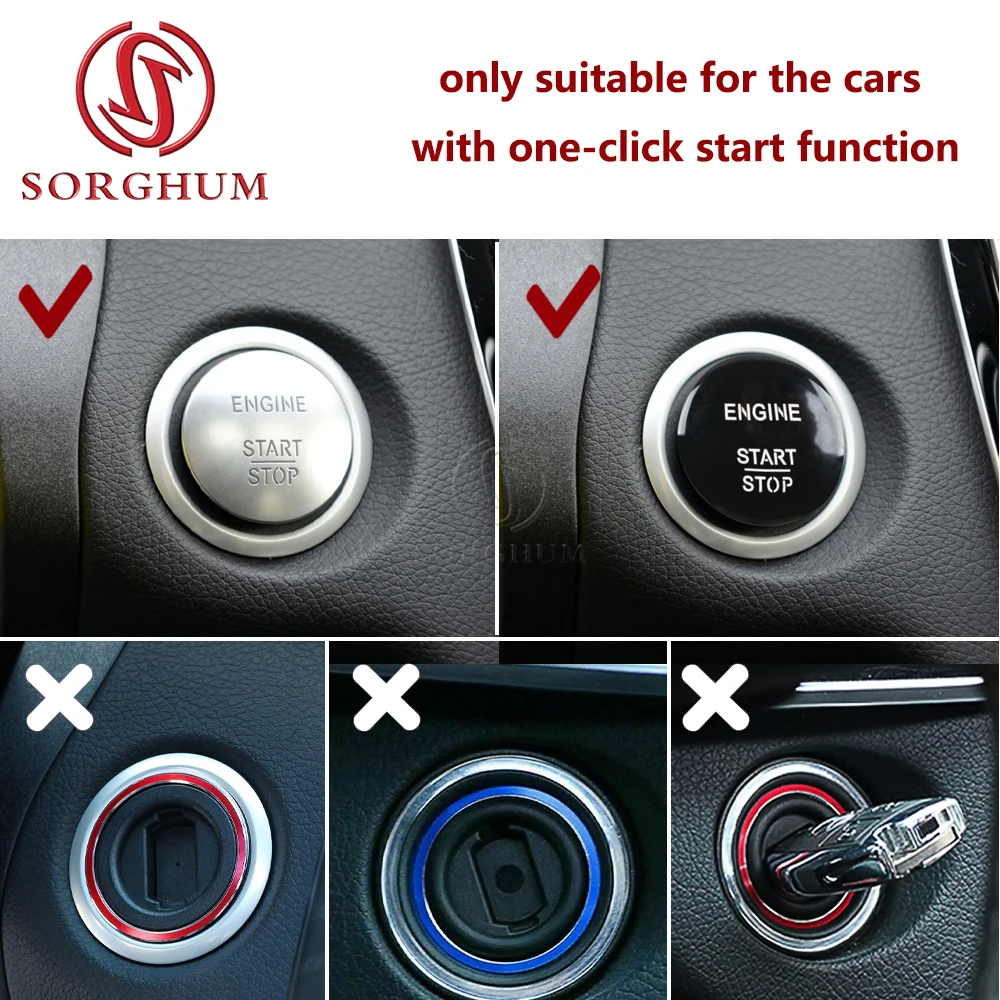 SORGHUM Car Keyless ONE-CLICK Start Stop Push Button Engine Ignition Switch For Mercedes Benz W176 W204 W212 W207 GL X164 GLE