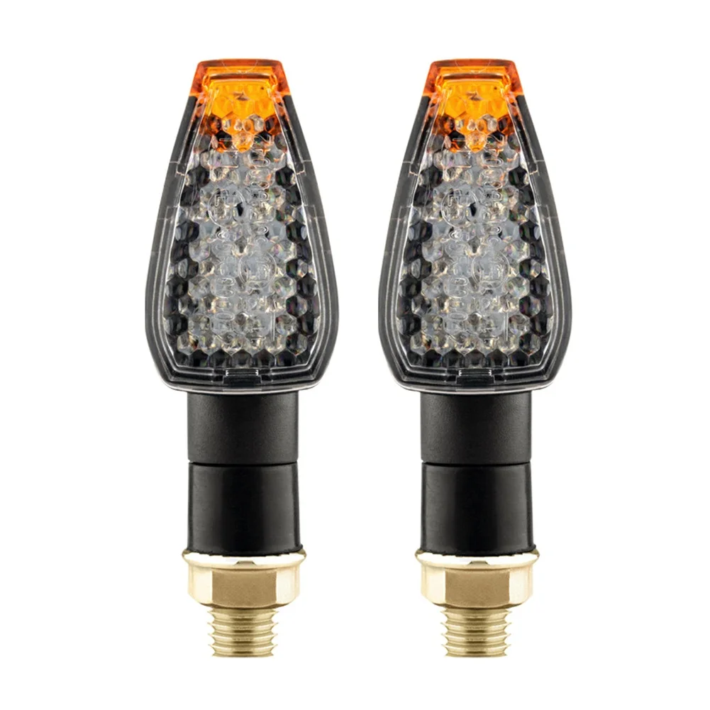 12V Motorcycle Turn Signal Lights 14 LED Amber Indicators IPX6 Waterproof ABS for acrylic for Reliable Performance