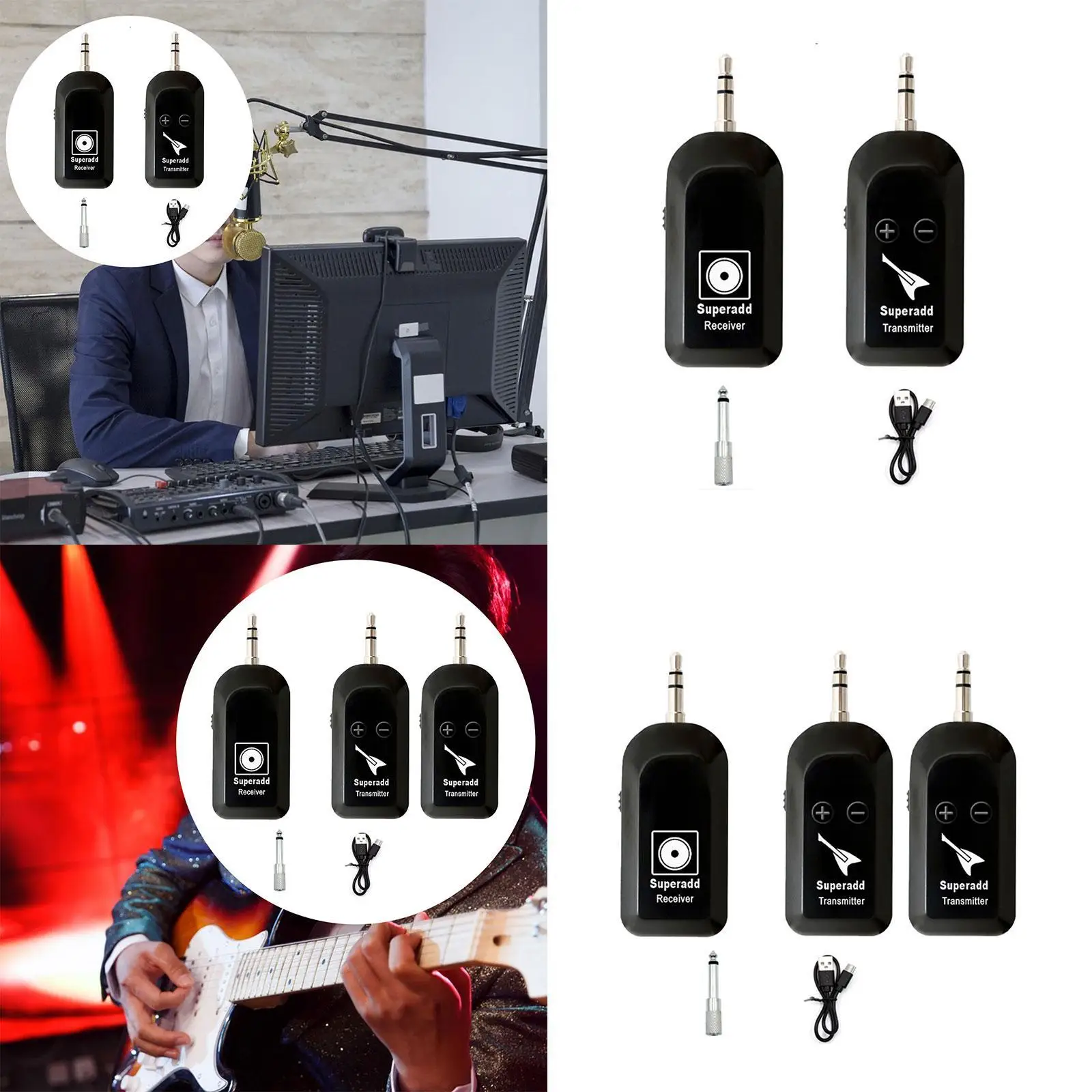 

Wireless Guitar Transmitter Receiver for Bass Effect Pedal Keyboard Piano