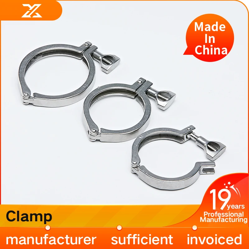 1 set 1.5 "2" 2.5 "3" Tri Clamp 50.5/64/77.5/91mm ghiera OD SS304 acciaio inossidabile Tri Clover raccordo sanitario per la produzione di birra domestica