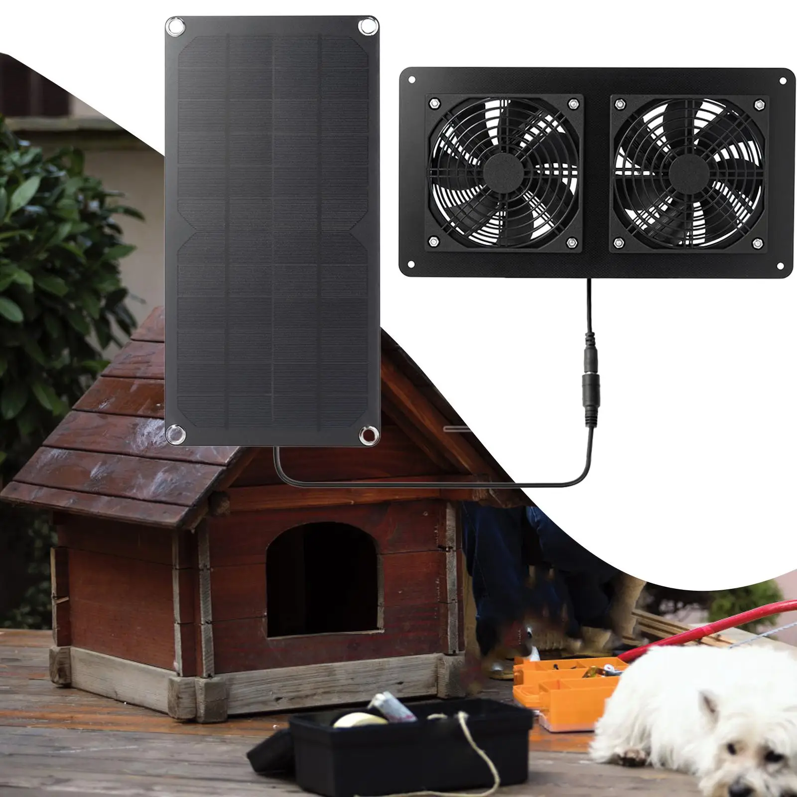 

Solar Panel Fans Set Summer Outdoor Waterproof Ventilator Fan for Windows
