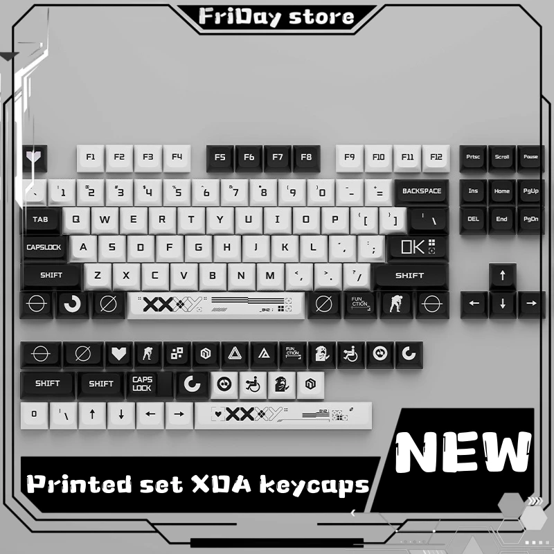 New Printed Collection XDA Keycaps 132 Key Mechanical Keyboard Customized Personalized Cute Keycaps Thermal Sublimation PBT