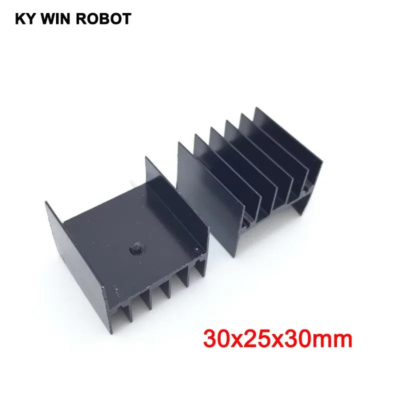 

10pcs black Aluminium TO-220 30x25x30mm Heatsink TO 220 Heat Sink Transistor Radiator TO220 Cooler Cooling 30*25*30MM With 2pin