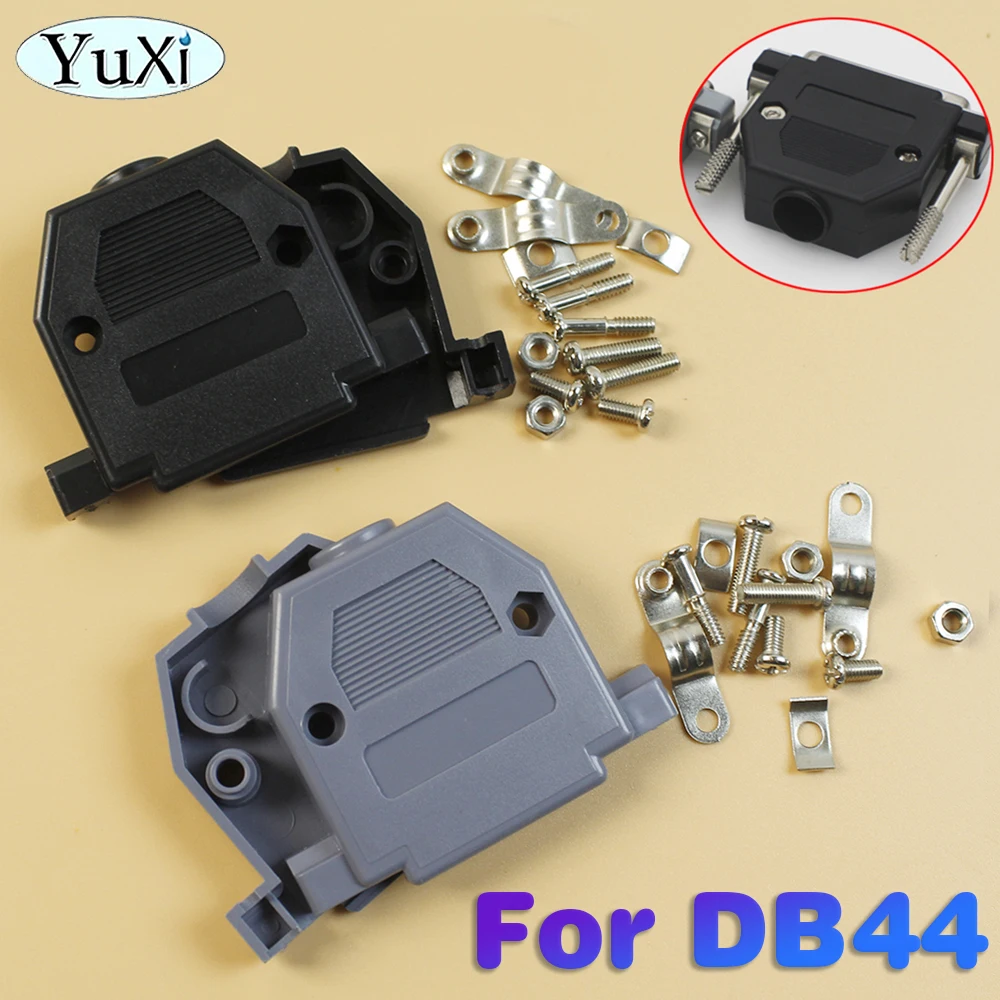 5Set Housing Hood Cover D-SUB 25Pin 2 Rows DB25 DB44 Pin Serial Connector Adapter Plastic Welding Head Male Plug Female Socket