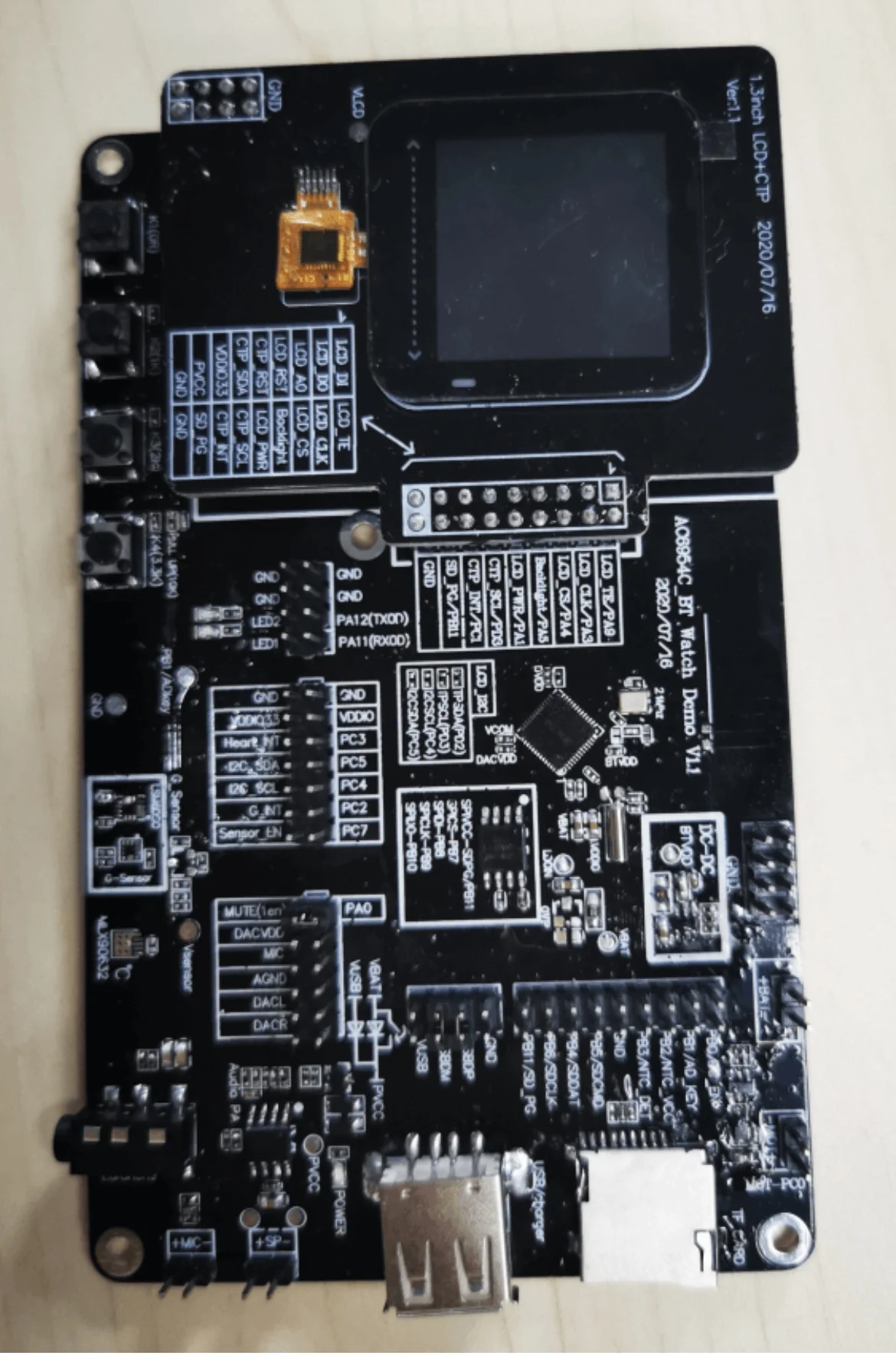 AC6954N development board, develop bluetooth watch scheme