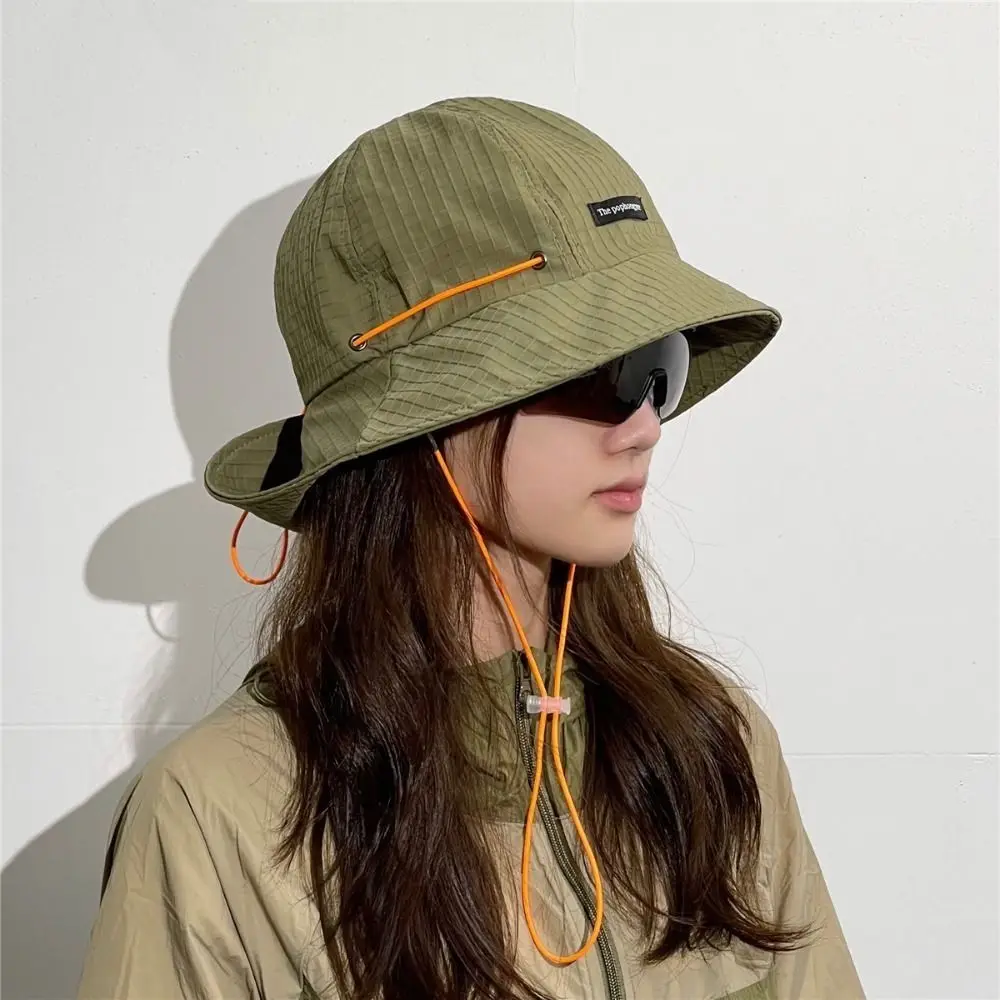 Gifts Neck-protecting Bucket Hat Adjustable UV Protection Summer Drawstring Bucket Cap Wide-brimmed Casual Sun Protection Hat