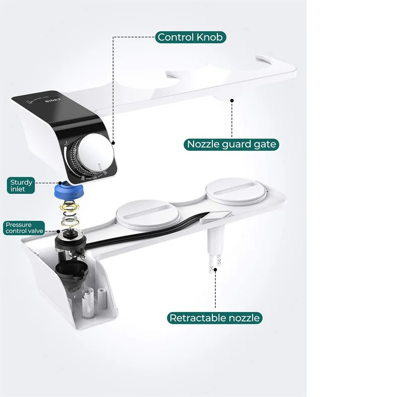 Imagem -06 - Pulverizador Não Elétrico do Bidé do Toalete Ajustado com Bocal Dobro Banheiro Inteligente Água Fria e Quente