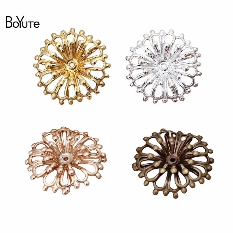 

BoYuTe (20 Pieces/Lot) 23MM Metal Brass Filigree Flower Materials Vintage Diy Jewelry Accessories