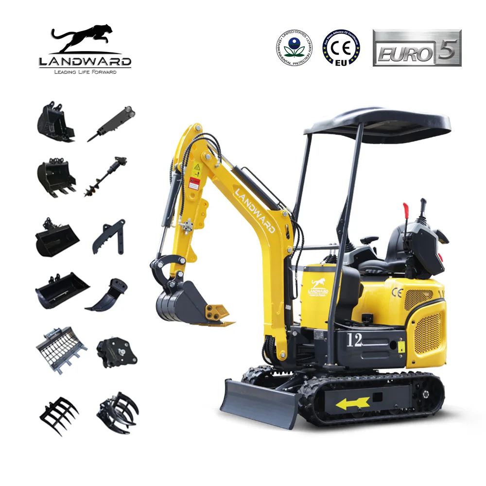 Mini Excavator 1.2 ton  2 Ton Customized Free Shipping Multi-function Kubota Engine Digger Farm Euro 5 Small Crawler Excavators