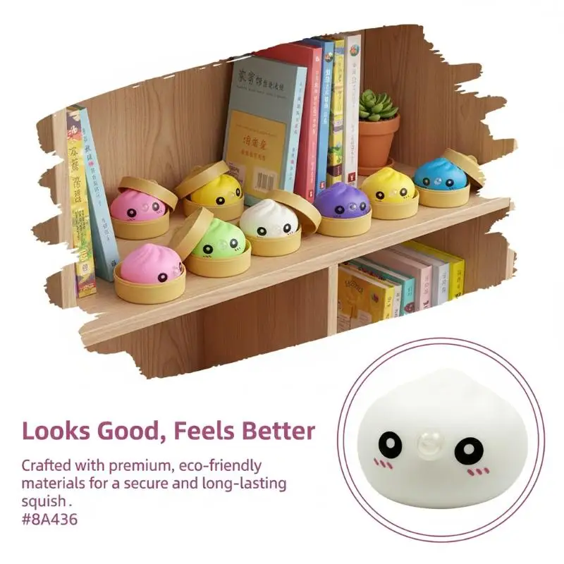 Soft and colorful children's stress relieving adult stress relieving toy simulation dumpling squeezing toy