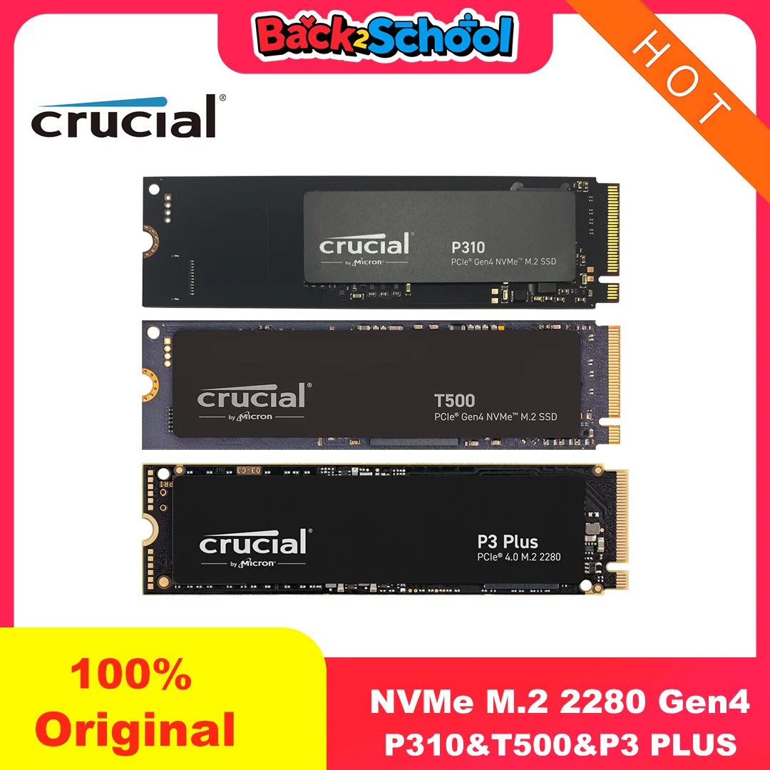 

Внутренний жесткий диск Crucial P3 Plus, 1 ТБ, 2 ТБ, PCIe Gen4 NVMe M.2 SSD (пакет OEM), более крутой NVME 2280 P310, 1 ТБ SSD и Viral T500, 1 ТБ