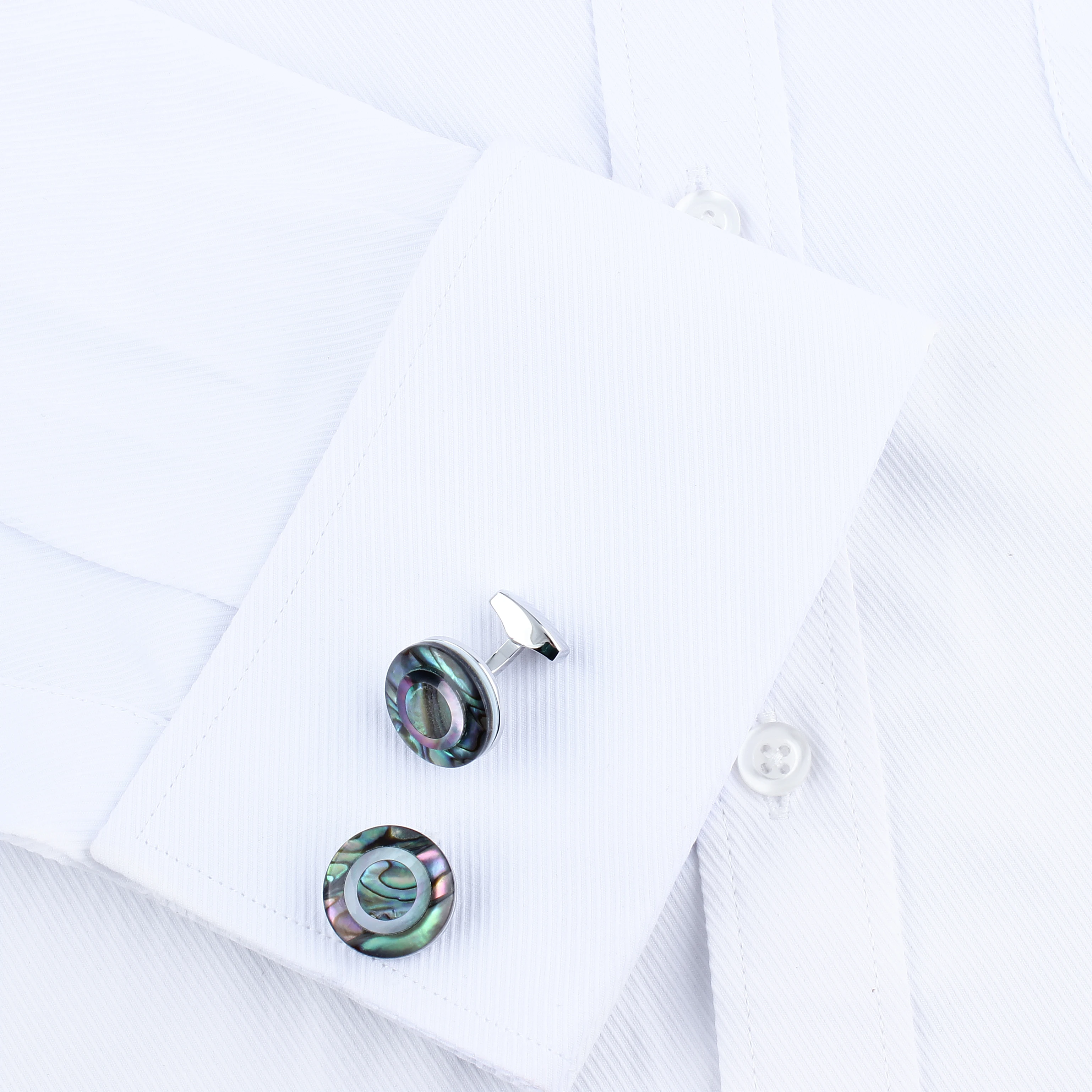 Hawson 20mm Natural Stone Cufflinks for Men Luxury French Shirt Accessory with Gift Box Wedding Business Gift
