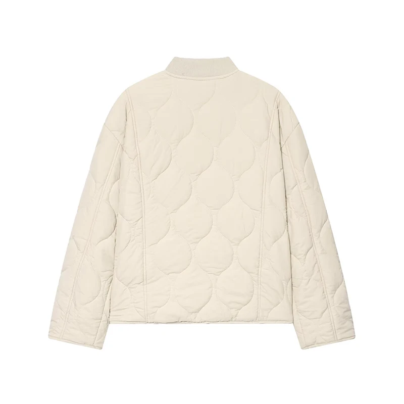 Dames herfst casual quilten katoenen jas met lange mouwen enkele rij knopen met zakken winter vintage losse warme korte parka jas ﻿