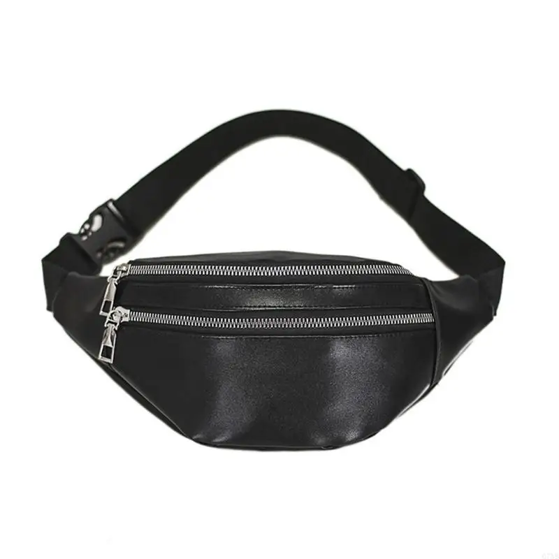 G7NB Fanny Packs Waist Pack Bag with Zipper Pockets Adjustable Belt PU Leather for Men Women Travel
