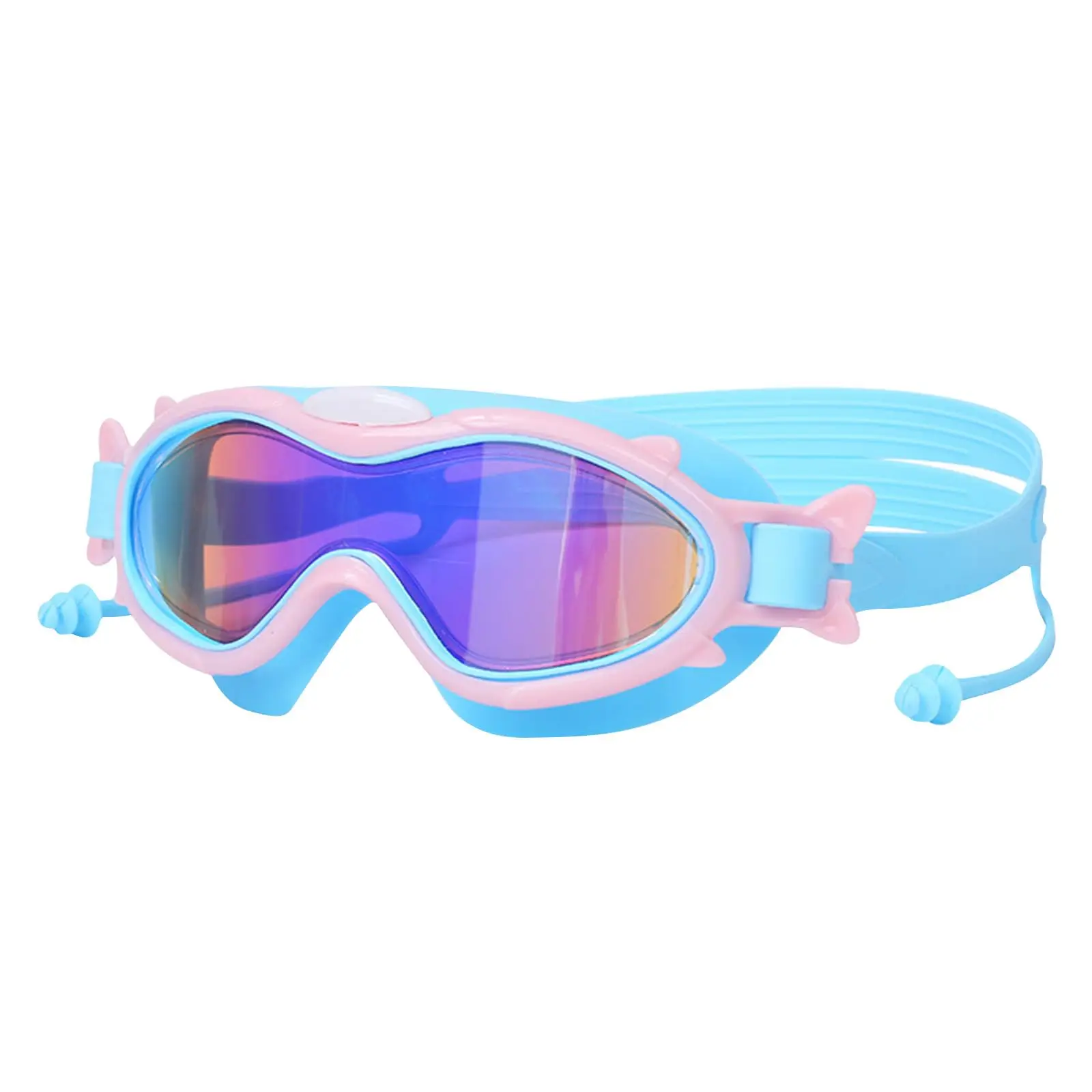 Kids Swimming Goggles,Kids Goggles,Electroplated Swim Goggles with UV Protection attached One-piece Ear Plugs,Goggles Kids with