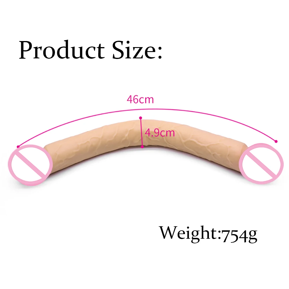 Double head Realistic Dildo Long Anal Plug for Women Men Couple Flexible Big Penis Adult Toys Sex Toys for Lesbian Sex Products