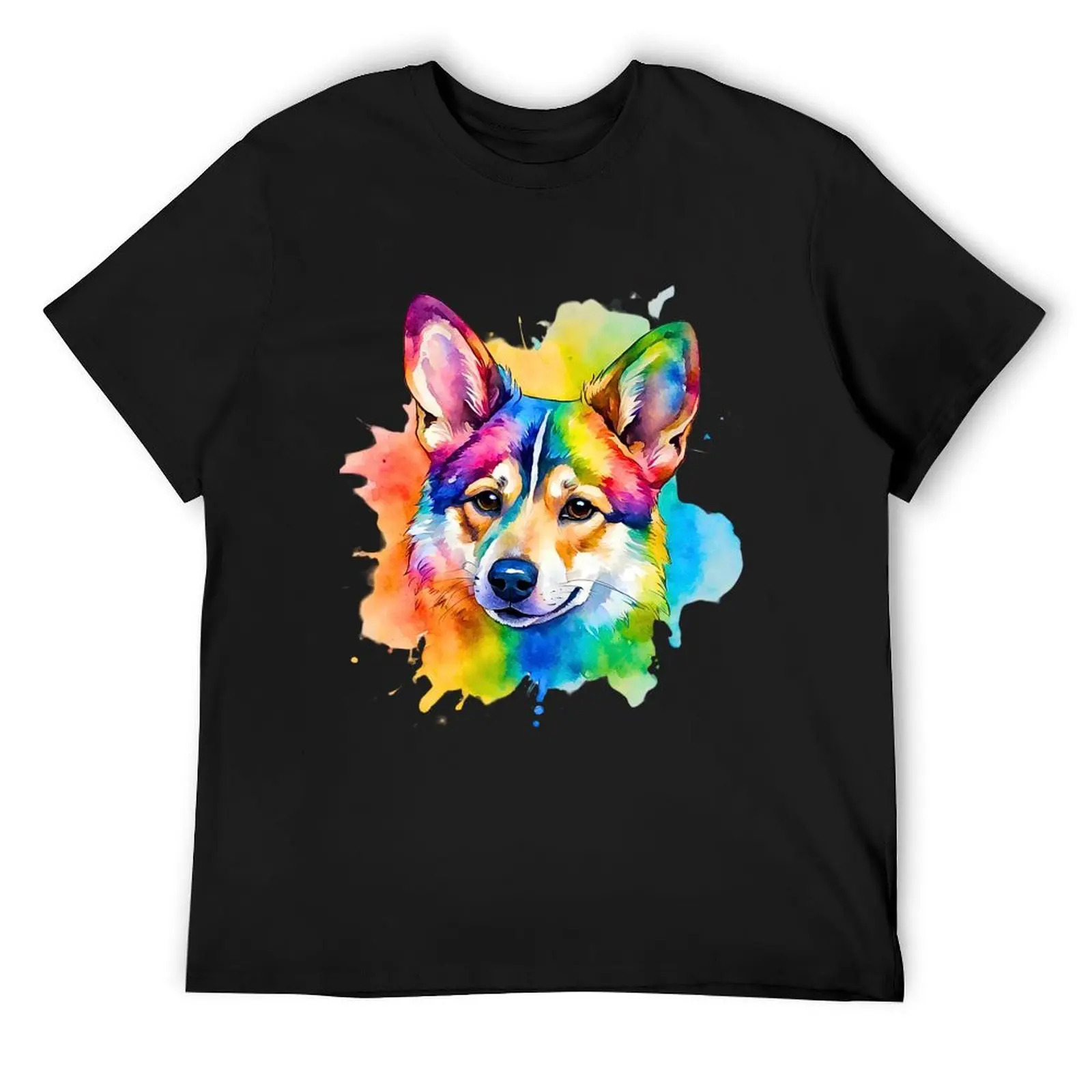 

Swedish Vallhund Watercolor Portrait T-Shirt anime figures essential t shirt vintage mens t shirts