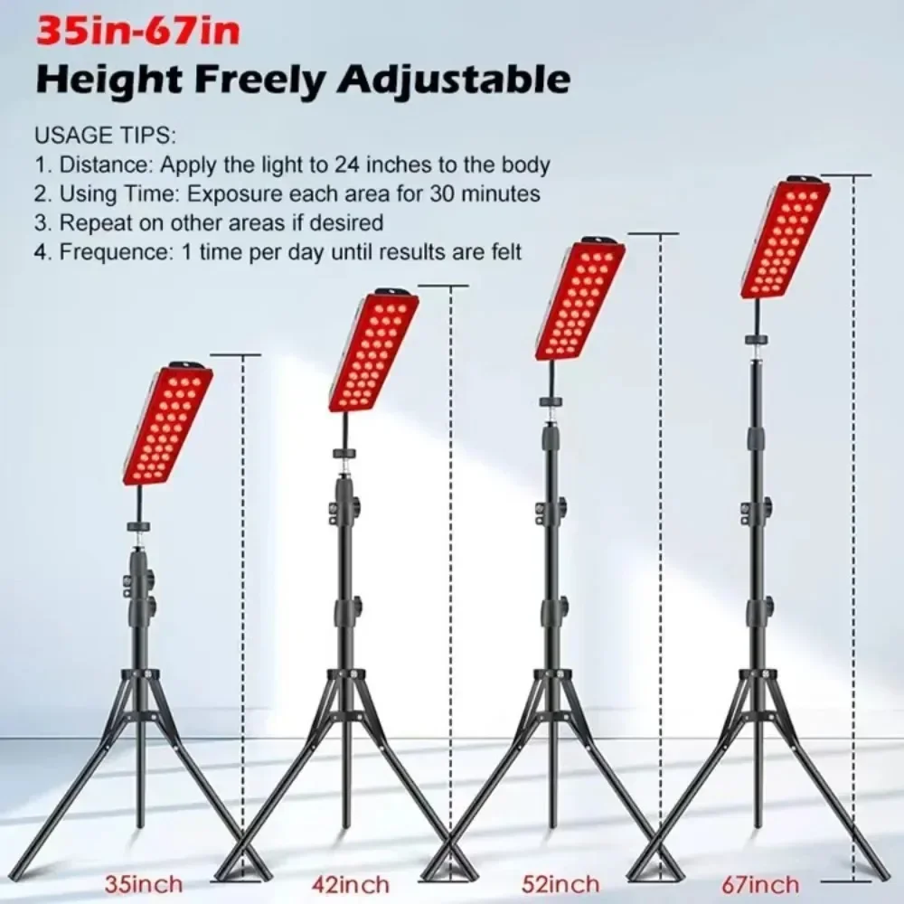 Red Light Therapy Panel Lamp Stand, ajustável 660nm e 850nm, luz infravermelha, alívio da fadiga, cuidados com a pele, Dropshipping