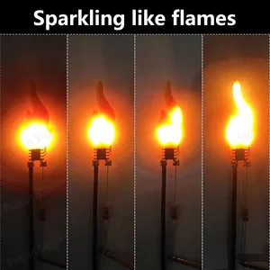 مصباح لهب شمعة LED ريترو إديسون ، مصباح أبيض دافئ ، ملحق فلاش جندي ، ديكور عطلة DIY ، DC5V ، 20mA ، Ra4 ، 80 ، 83mm أعلى 6 مبيعات لمداخن المصباح العتيقة - رقم 6