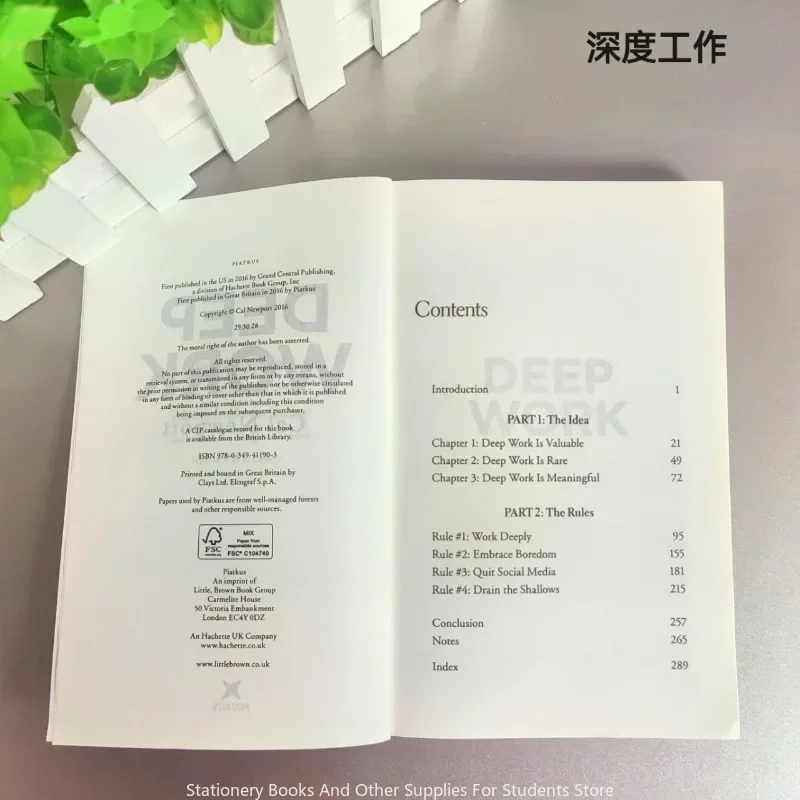 Deep Work By Cal Newport Rules for Focused Success In A Distracted World Leadership & Motivation Books English Book Hot-selling