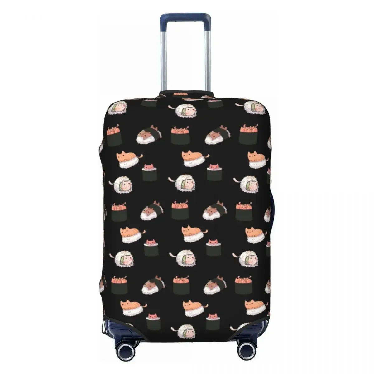 Sushi Cats Cute Suitcase Cover Japanese Funny Animal Cartoon Business Flight Strectch Luggage Case Protector