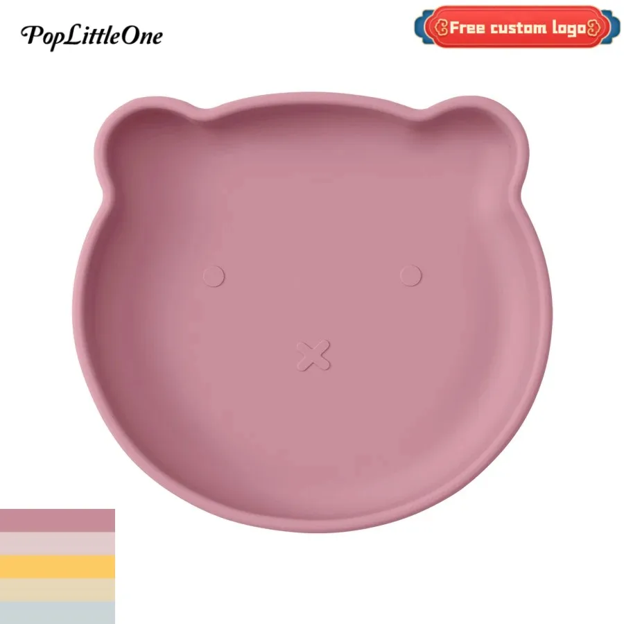 

Personalized name 1PC Silicone Baby Dishes Suction Dining Plate Cartoon Baby Plates Eating Training Feeding Tableware