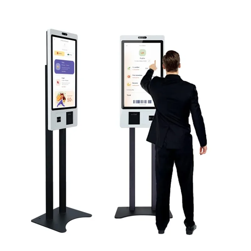 

Wall Mounted 21.5 22 23.8 24 27 32 Inch Touch Electronic Kiosk Ordering Number Payment Information Terminal Kiosk