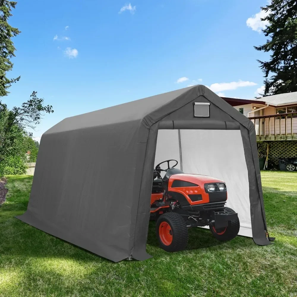 7' x 12' Outdoor Storage Shelter Shed, Portable Storage Shed Heavy Duty Portable Garage with Roll-up Zipper Door Garages