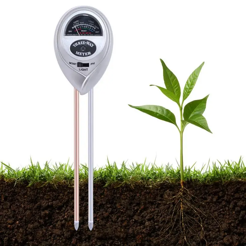 3 In1 Moisture Sunlight PH Meter Soil Water Acidity Humidity Light PH Test Garden Plants Flowers Moist Tester Testing Instrument